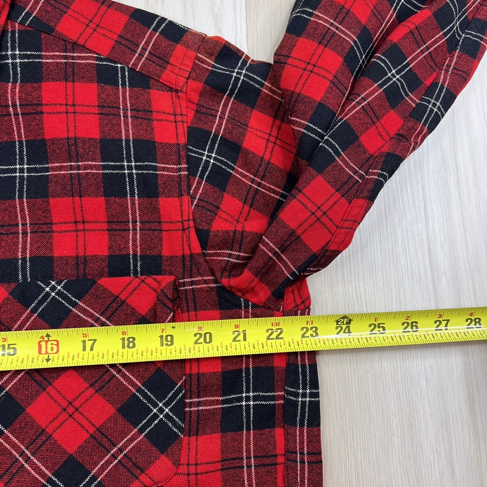 Pendleton Long Sleeve Button Up Wool Flannel Shirt Mens Size Medium Red Plaid - Picture 5 of 10